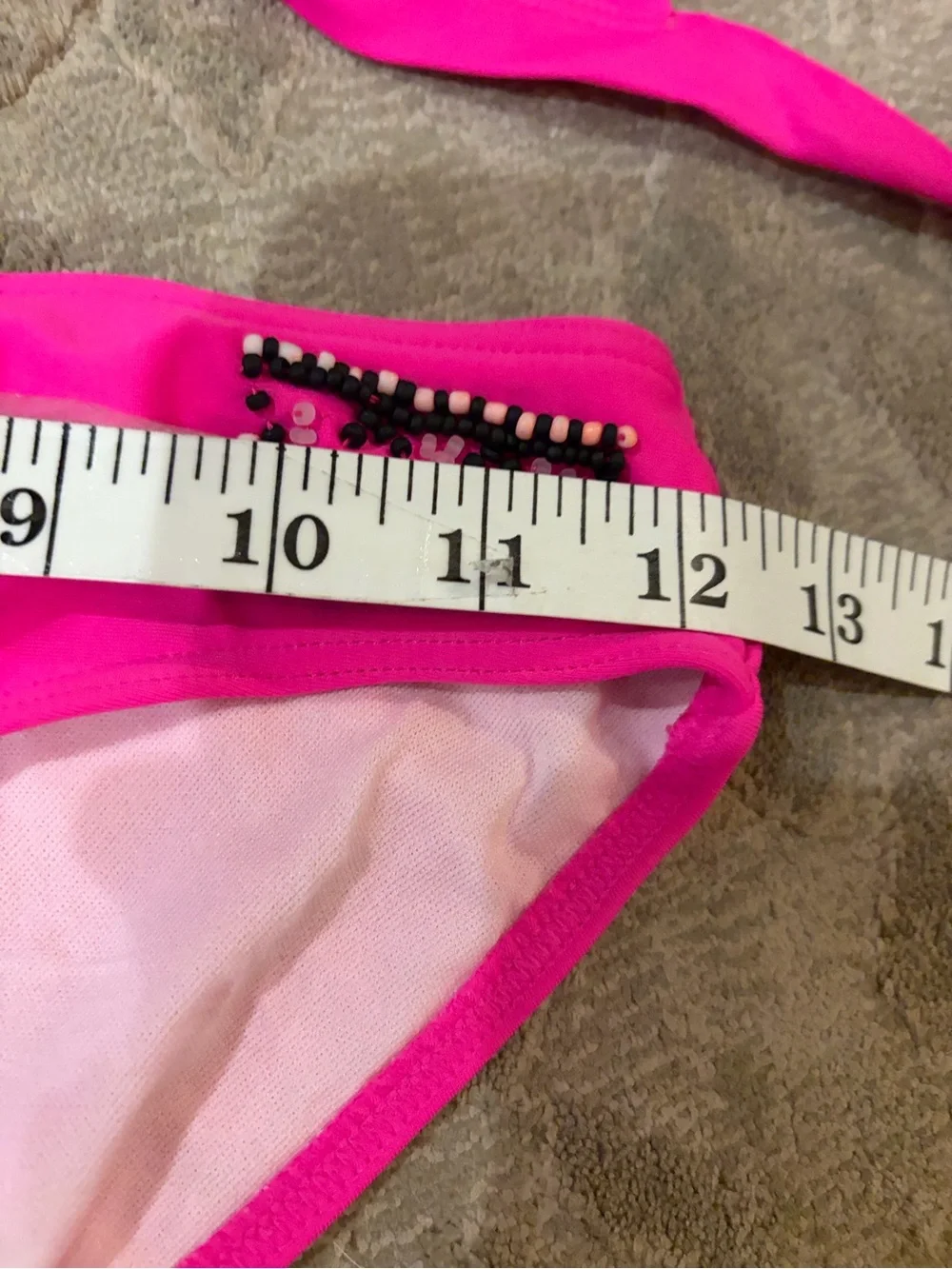 Seafolly Bright Pink Bikini Set with Beaded Detail size 12